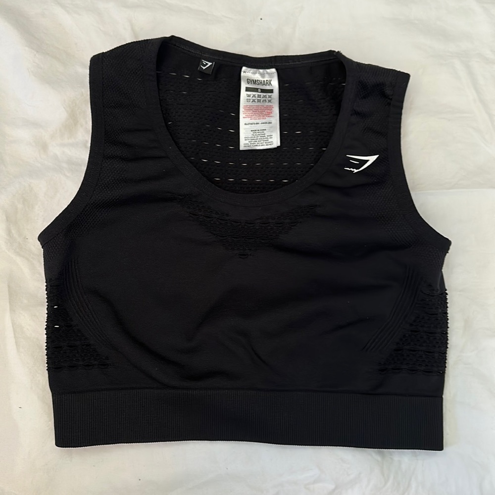 Gymshark Energy Seamless Crop Top Shirt Black Small